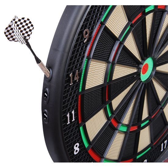 Cible jeu de fléchettes électronique - HOMCOM - Professionnel 243 jeux variés - Noir