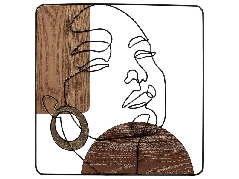 Ozdoba ścienna 50 x 50 cm żelazo MDF brązowa
