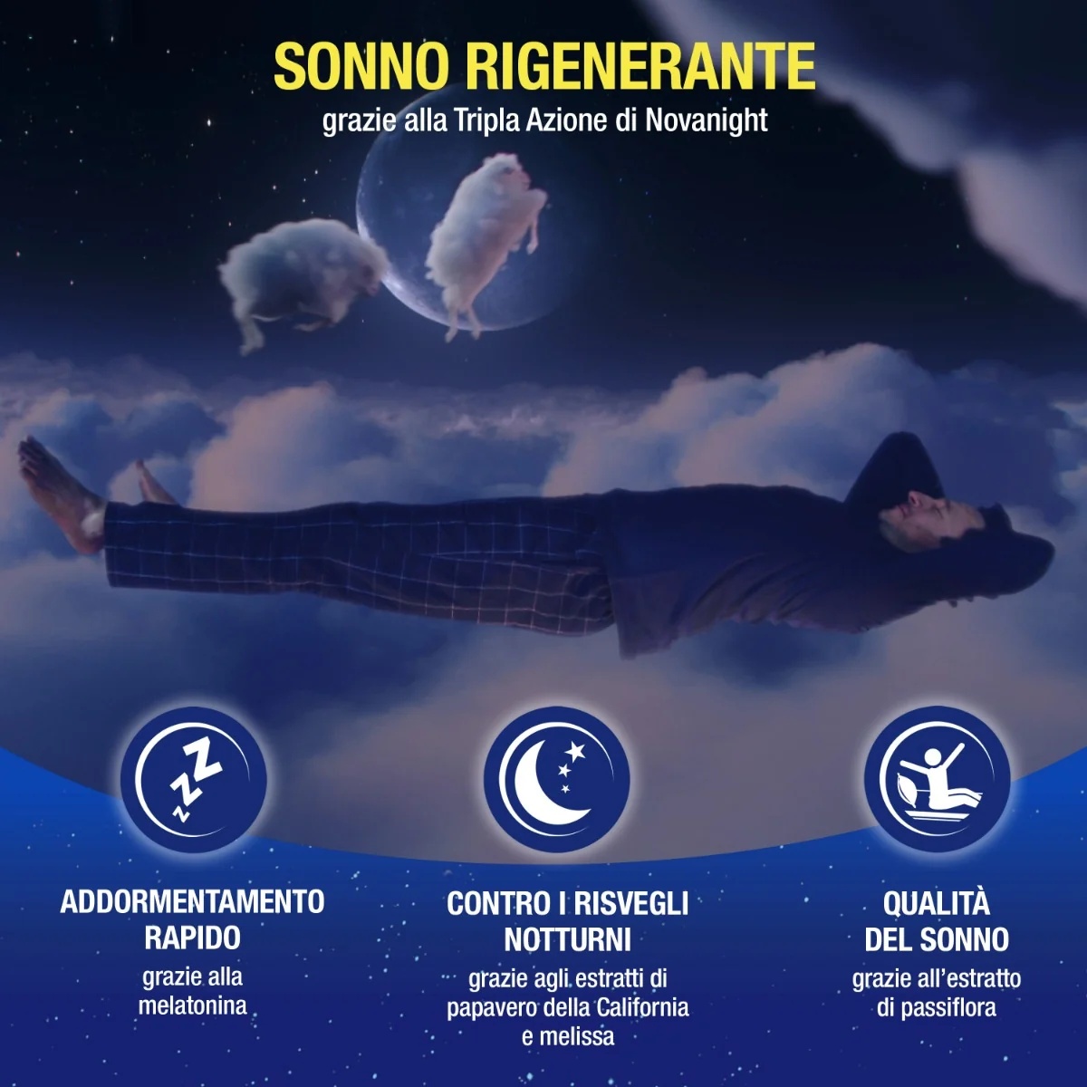 NOVENIGHT Novanight 30 comprimidos de liberação rápida Novo suplemento alimentar para dormir