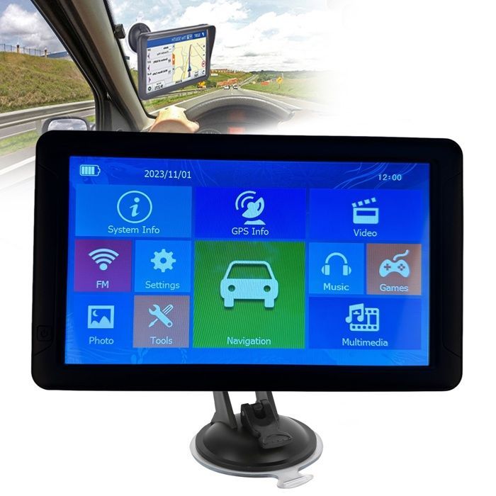 Sistema de navegación GPS para coche - SHIPENOPHY - Pantalla táctil de 9 pulgadas - Resolución 800x480 - Puntos de interés integrados