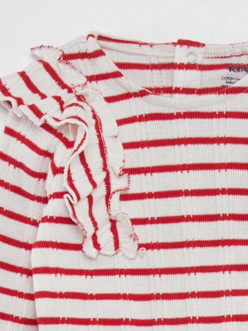Body com bordado inglês - VERMELHO