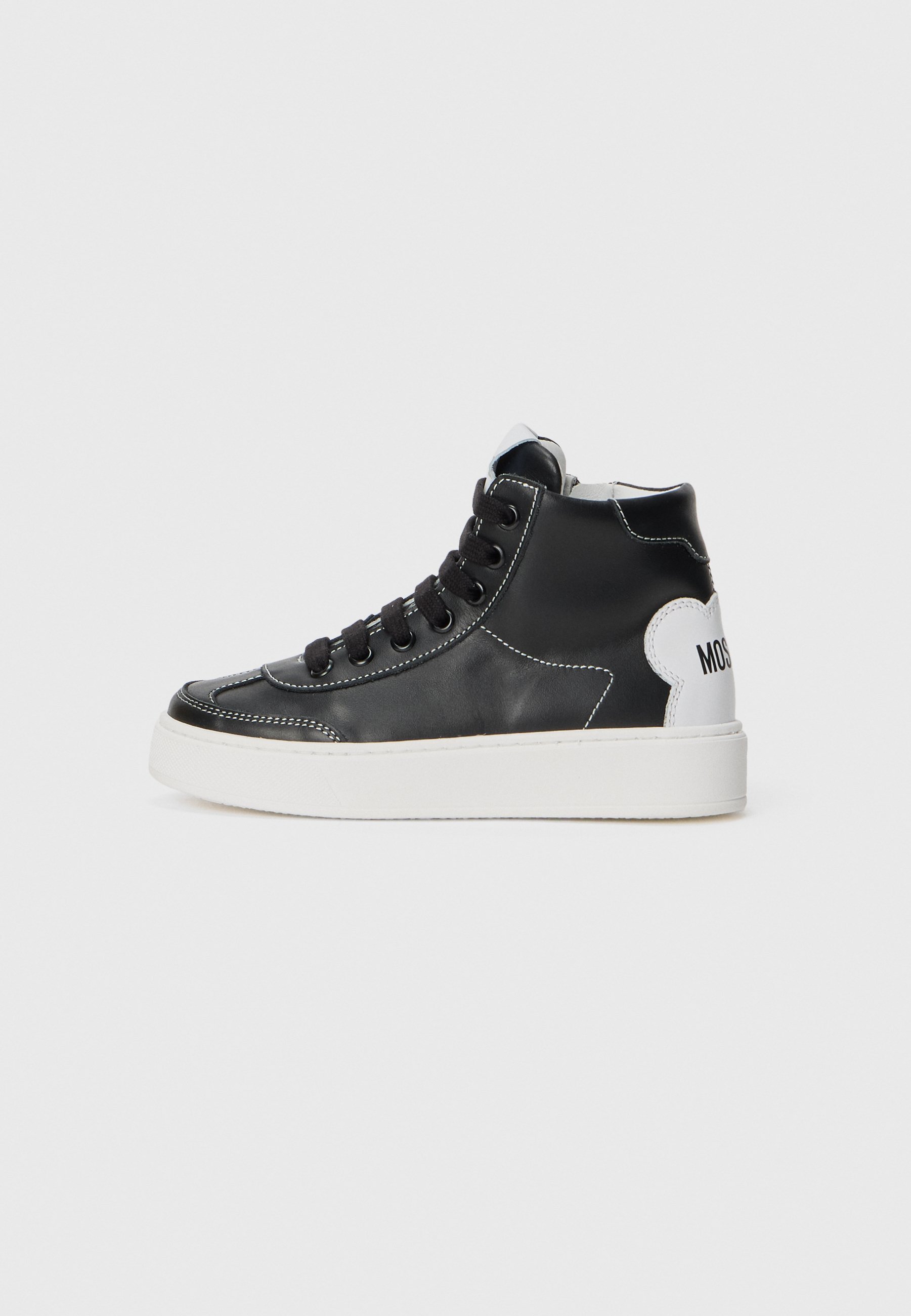 MOSCHINO UNISEX - Korkeavartiset tennarit - black/white