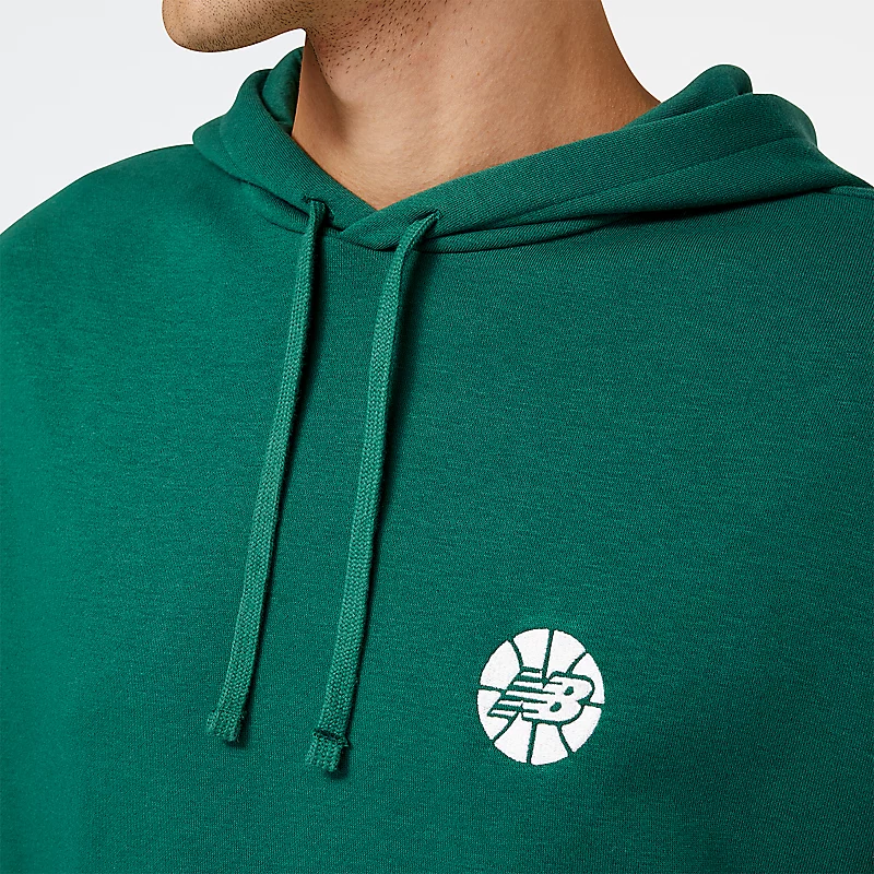 Moletom com capuz NB Hoops Essentials Fundamental para homens – VERDE FLORESTA