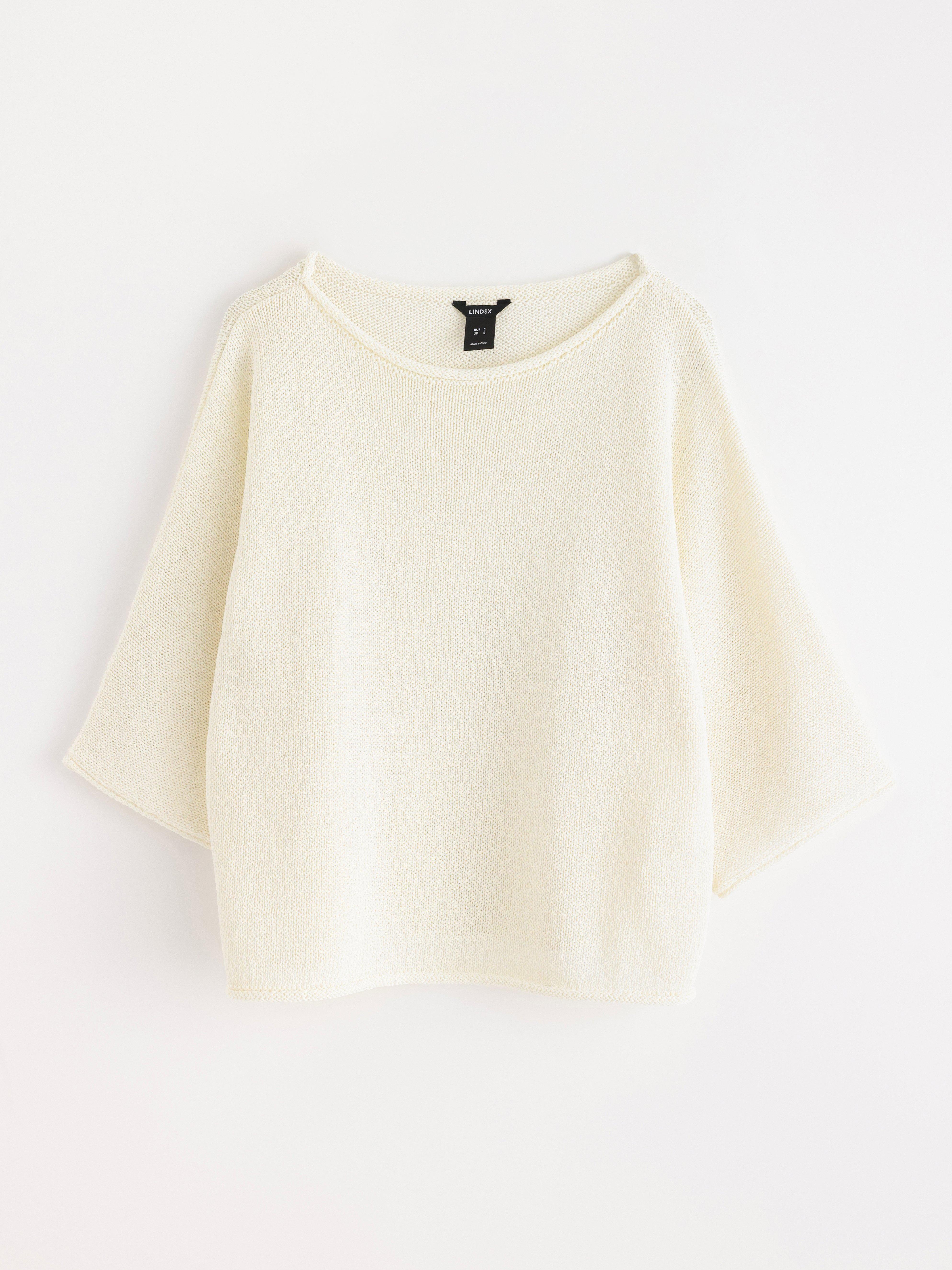 Jersey de punto blanco roto