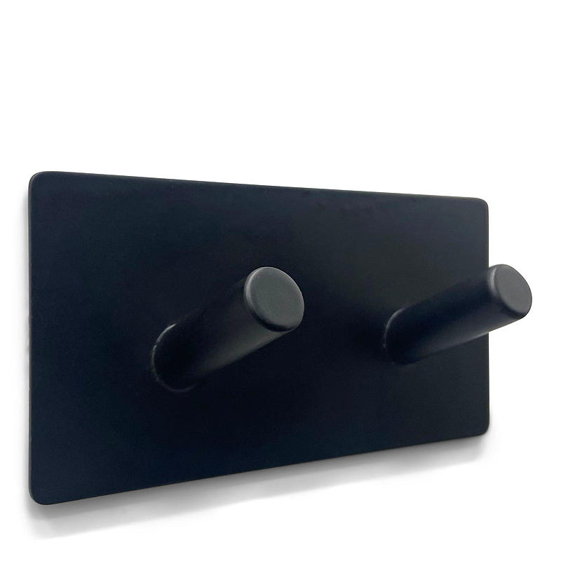 Home Hook 2 krokar 10x5 cm stål med band svart