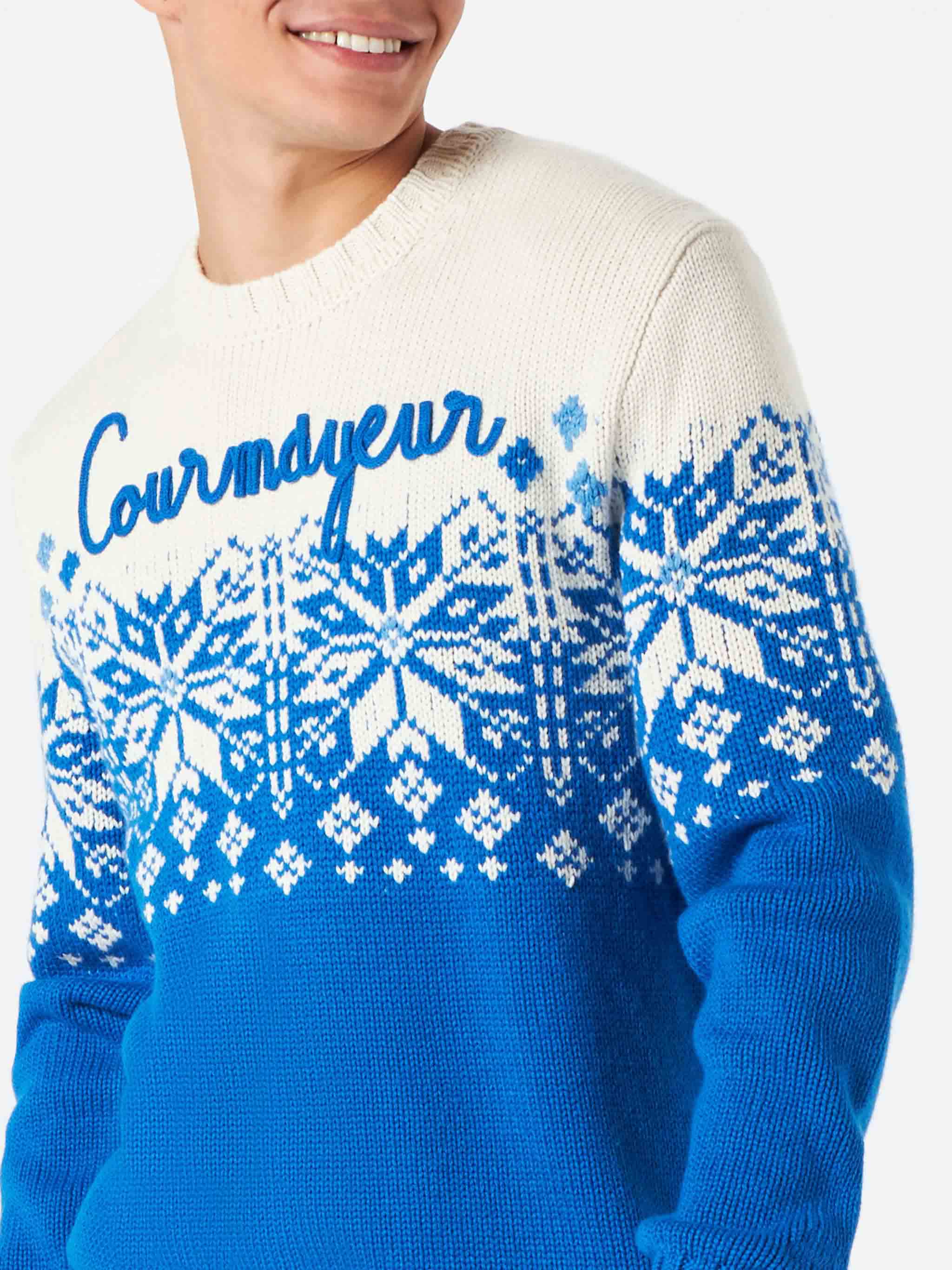 Jersey de cuello redondo para hombre con bordado Courmayeur