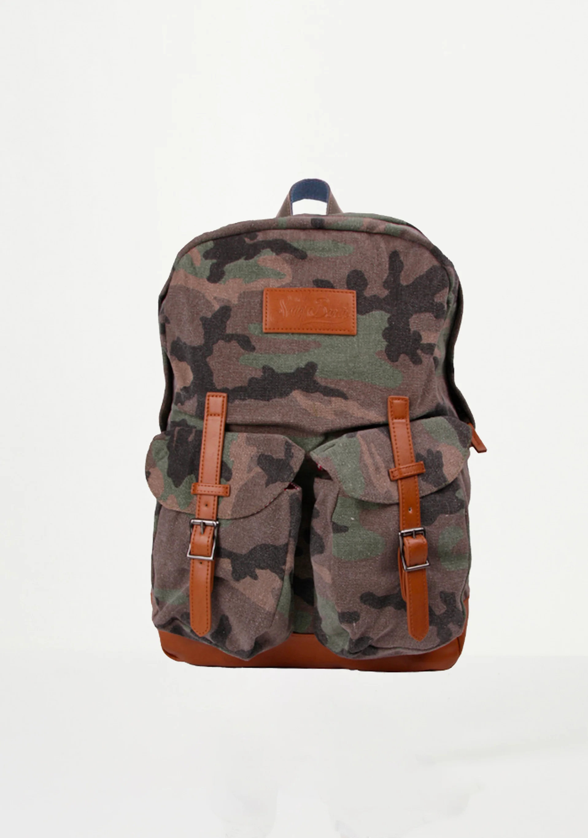 Sac à dos en toile de camouflage vert militaire