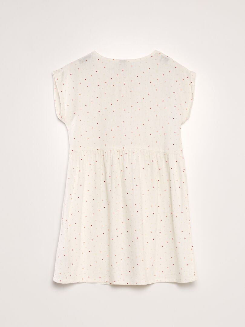Vestido de linho com botões - BRANCO