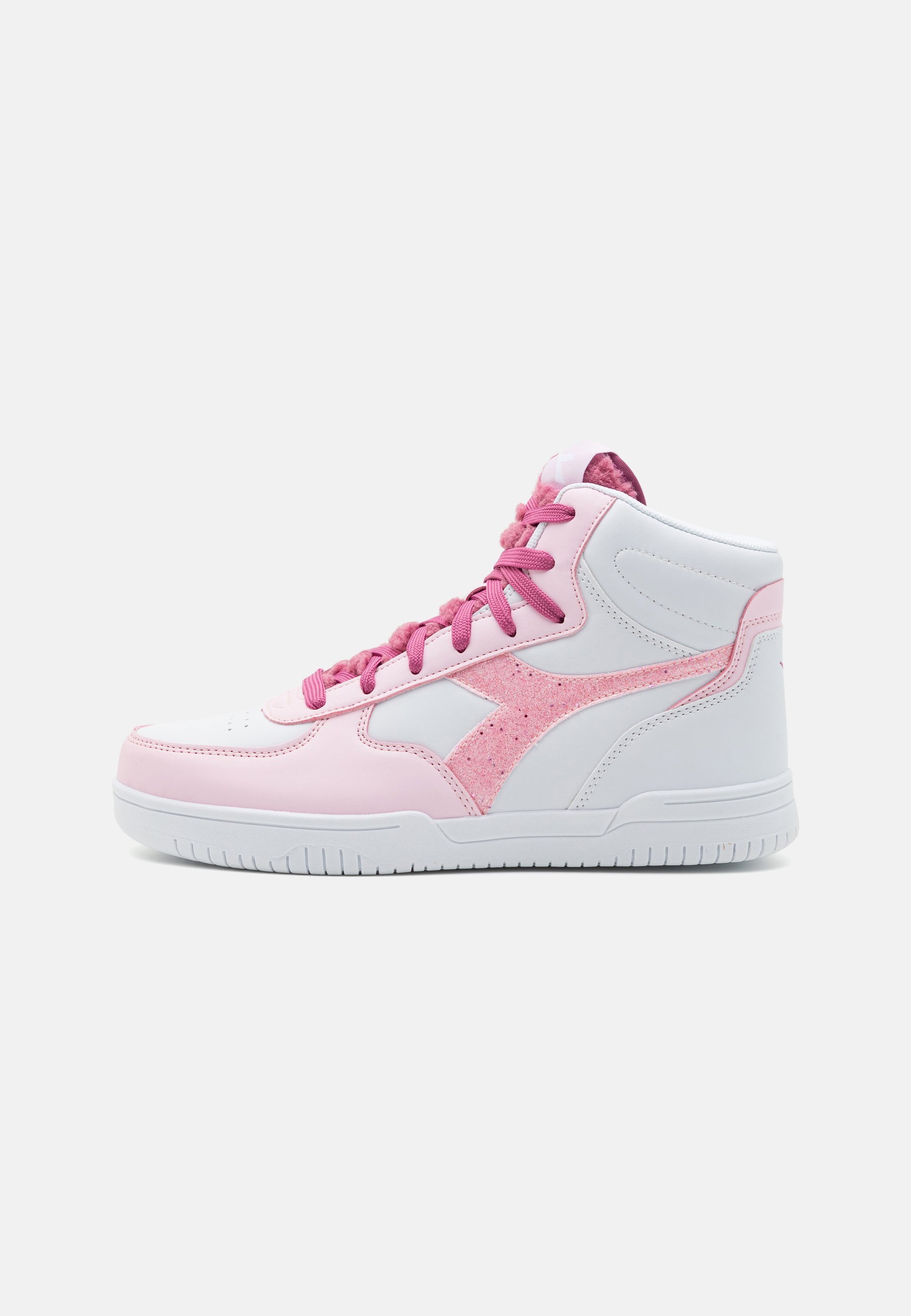 Diadora RAPTOR MID GIRL UNISEX - Scarpe da allenamento - bianco/rosso viola