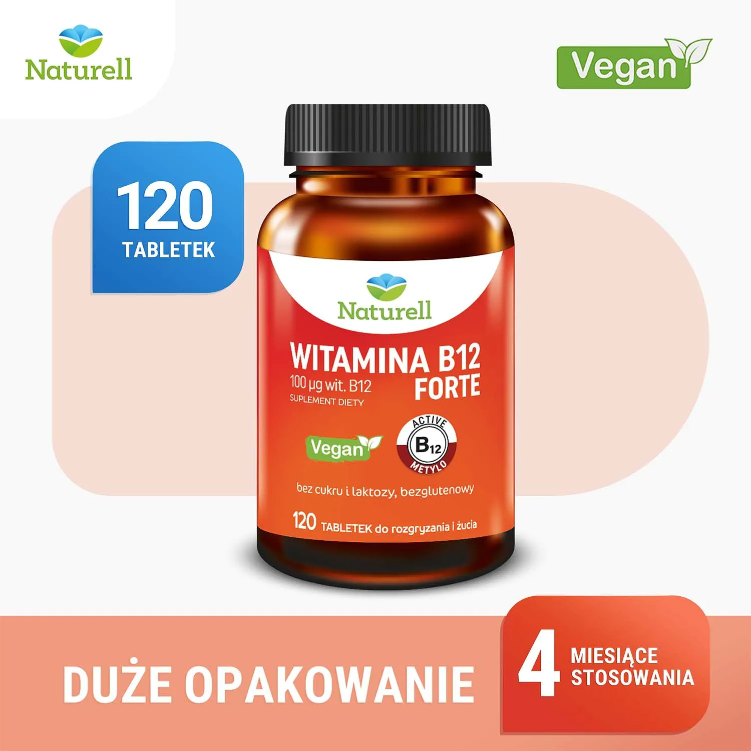 Naturell Witamina B12 Forte Tabletki do żucia 120 tabletek