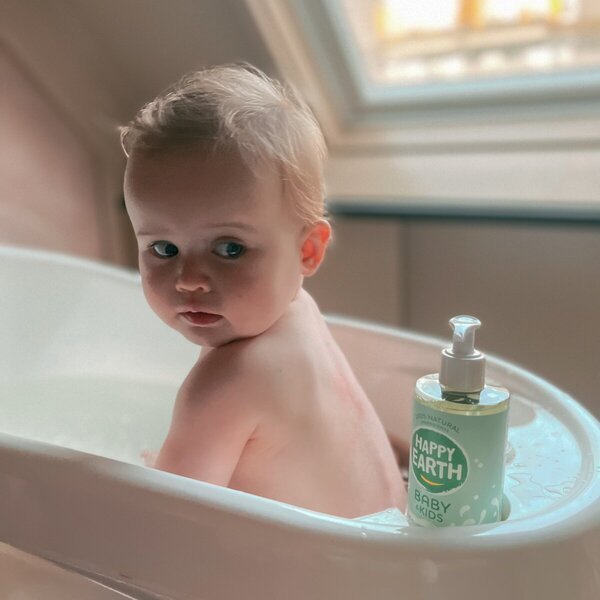 „Happy Earth Baby & Kids“ 100 % natūralus prausimosi ir vonios gelis, 300 ml