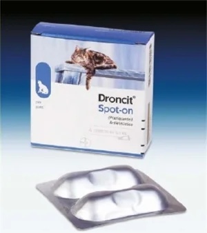 DRONCIT Droncit Spoton 20 mg Vetoquinol 4 tubes de 0,5 ml