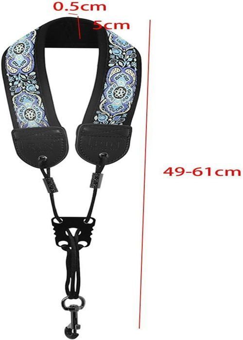Saxophone suspension strap, lightweight musical supplies, cotton neck protector, blue