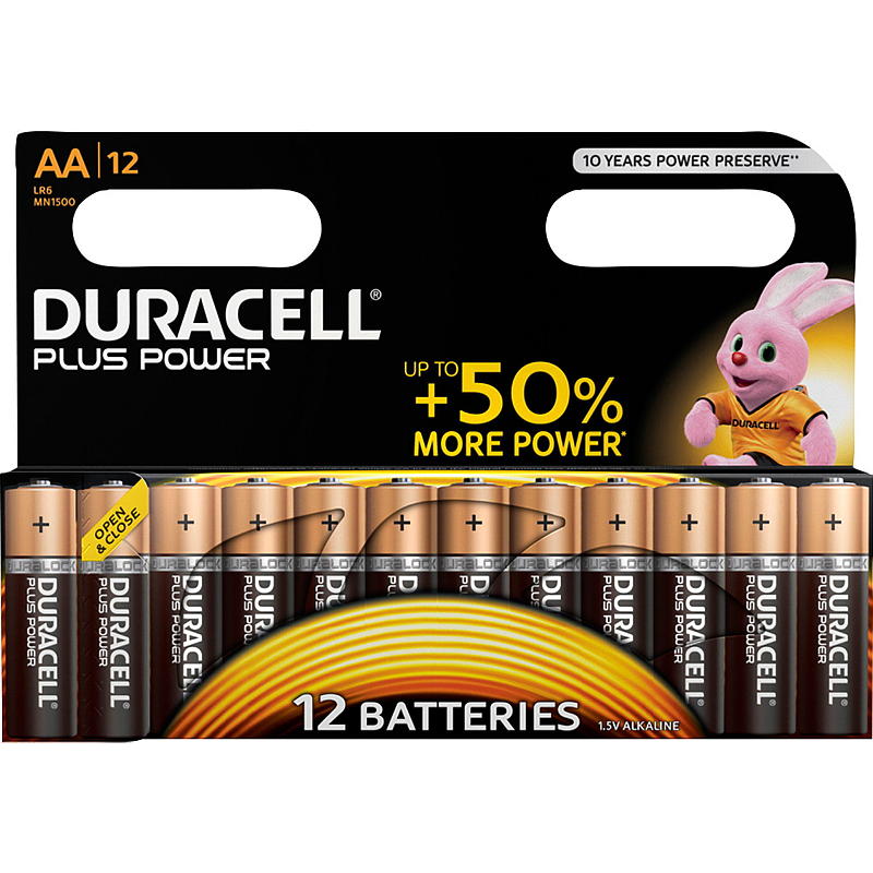 Duracell Batteri AA, 12 stk. Plus Power, Duracell