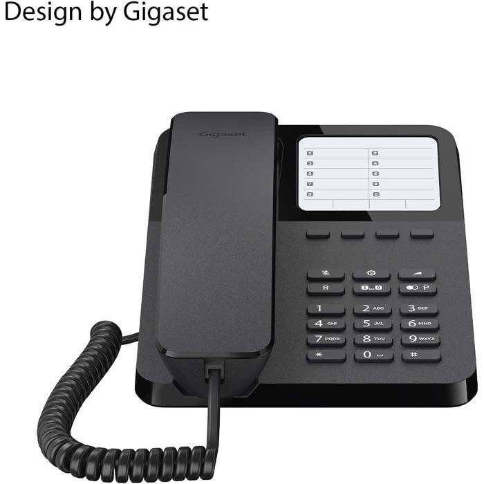 FEBEST Desk 400 Corded Office Telephone - 10 Speed Dial Numbers - Redial - Hearing Aid Compatible