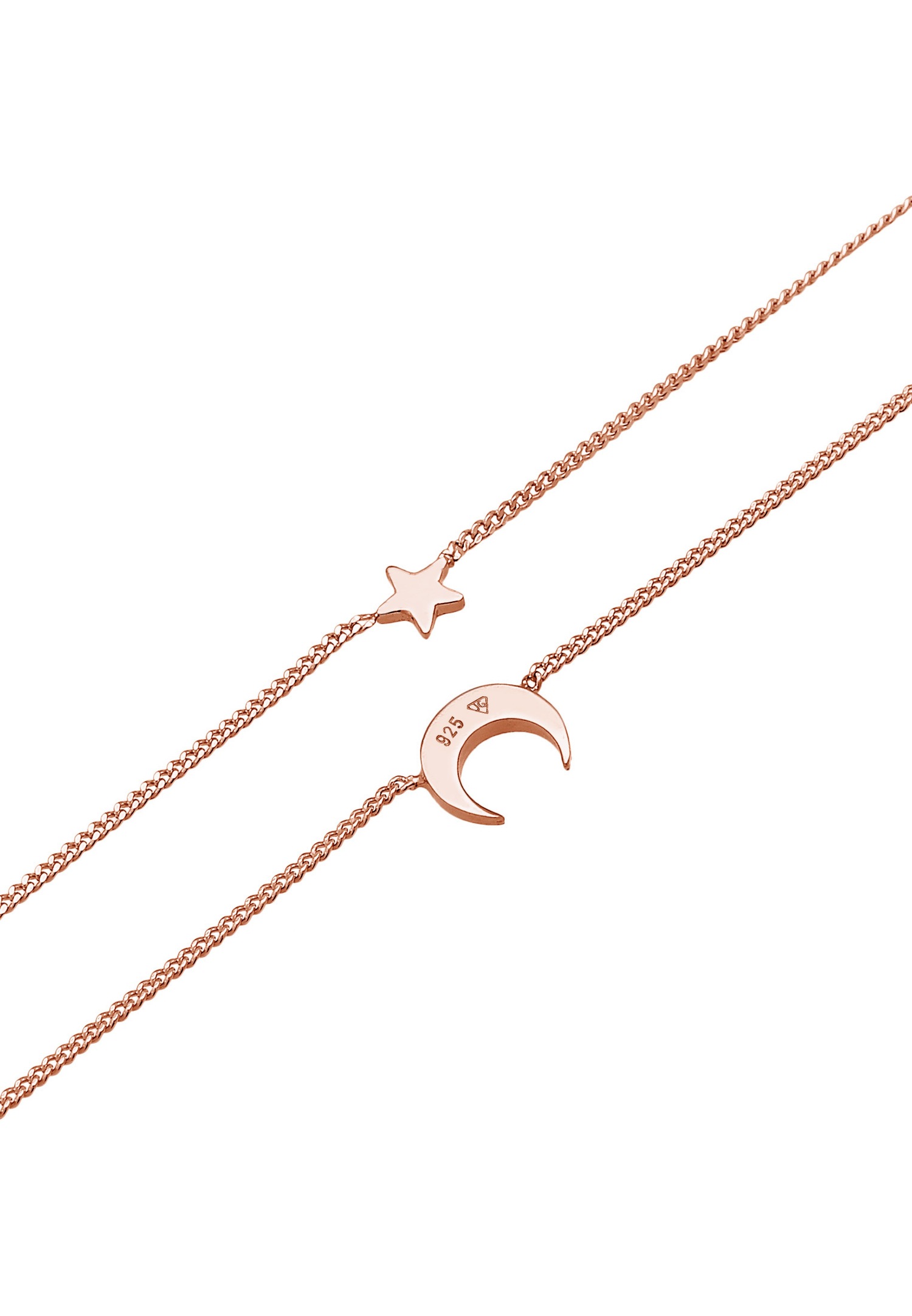 Elli Femmes Choker Couches Astro Demi-Lune Étoiles en Argent Sterling 925