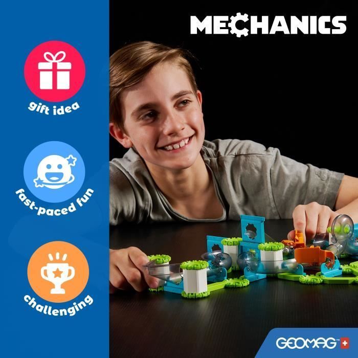 Knikkerbaan - GEOMAG - Mechanische zwaartekracht racebaan - 67 onderdelen - Magnetisch - Zwaartekracht - Gerecycled plastic