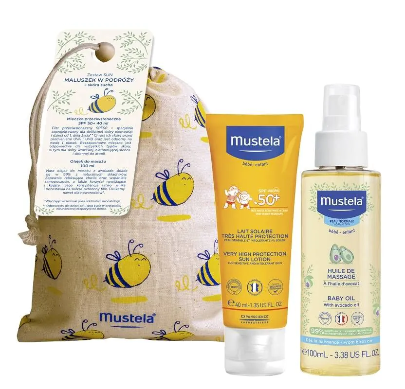 Mustela Sun Zestaw Maluszek w podróży - Skóra Sucha
