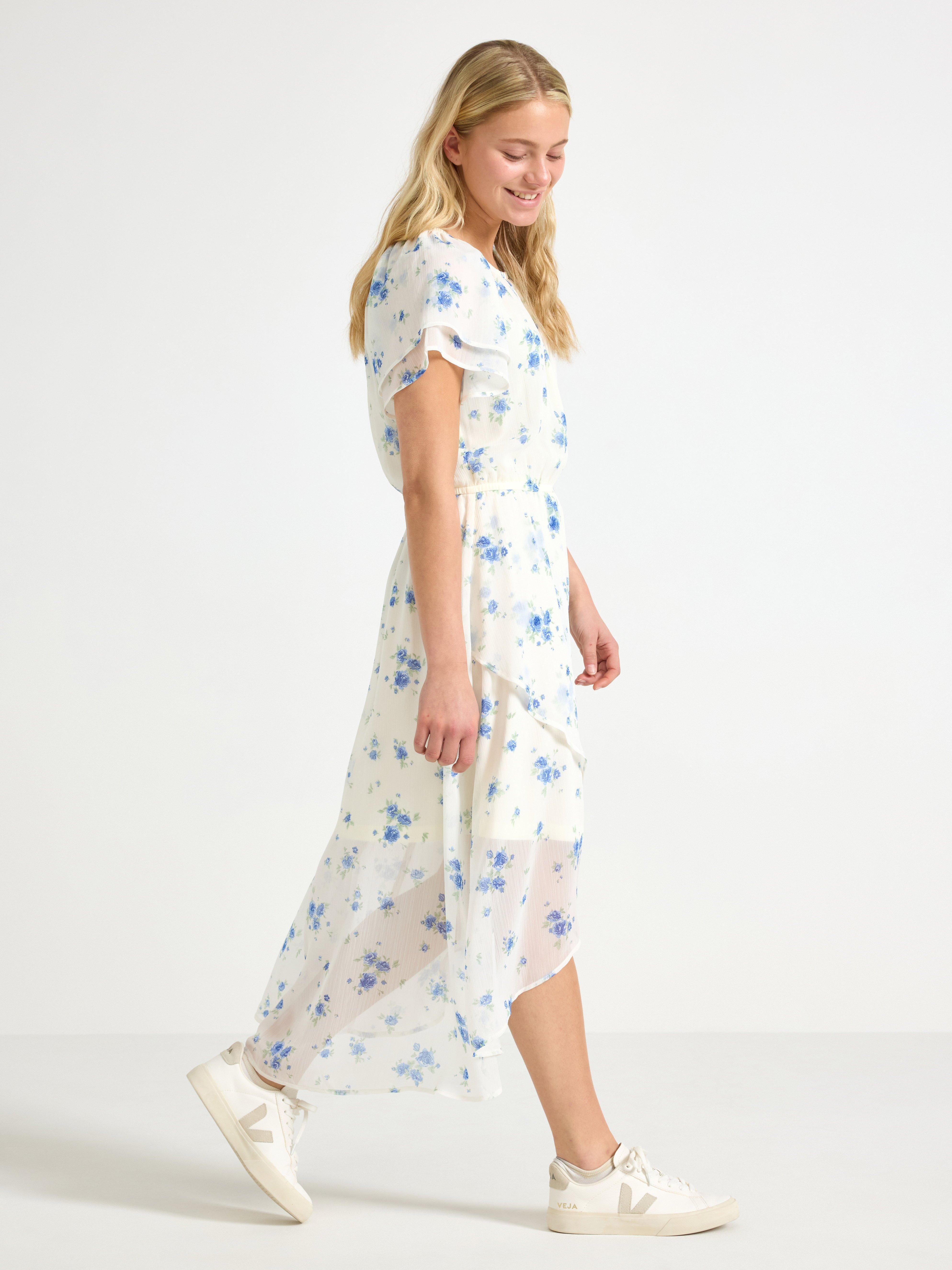 Rochie din șifon Off White