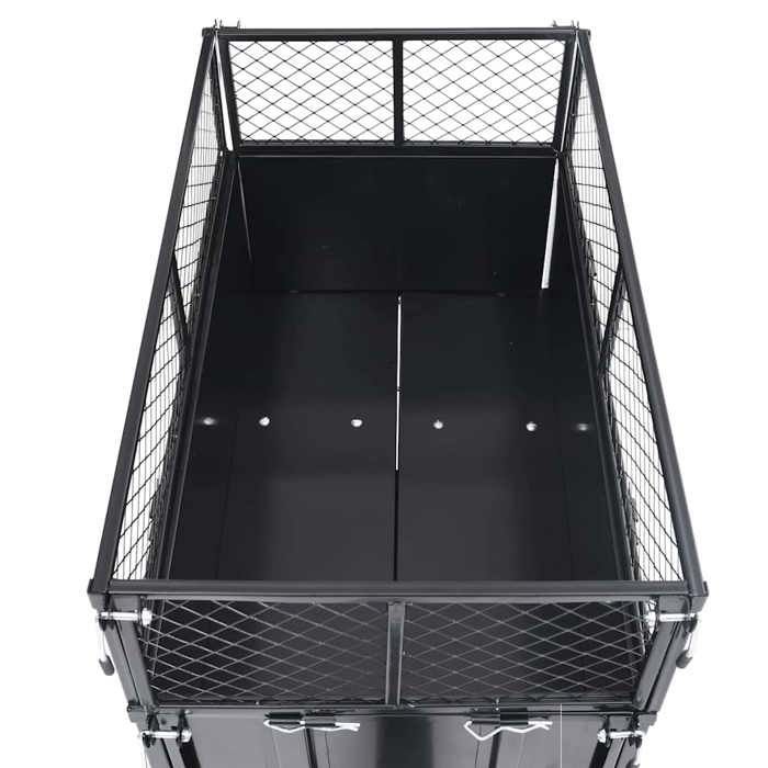 Remolque basculante vidaXL para cortacésped, capacidad de carga de 150 kg.