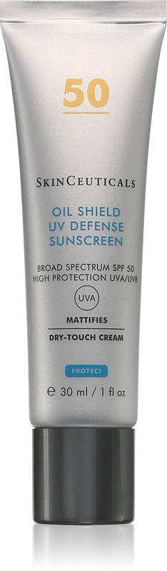 Skinceuticals Protect Oil Shield UV Defense Sunscreen SPF 50 matējošais sejas saules aizsargkrēms taukainai ādai