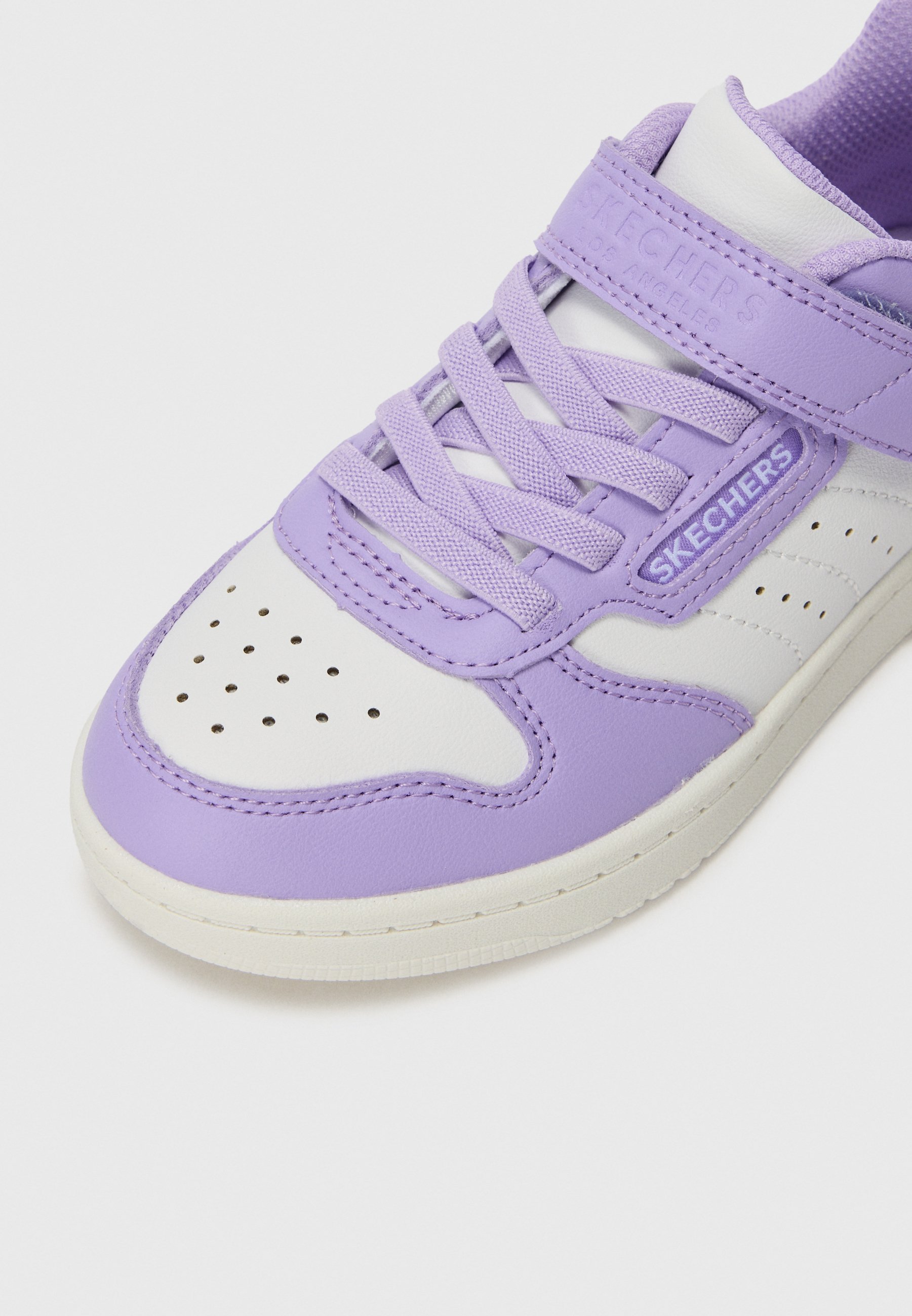 Skechers QUICK STREET - Tenisky - bílá syntetický materiál/levandulový lem