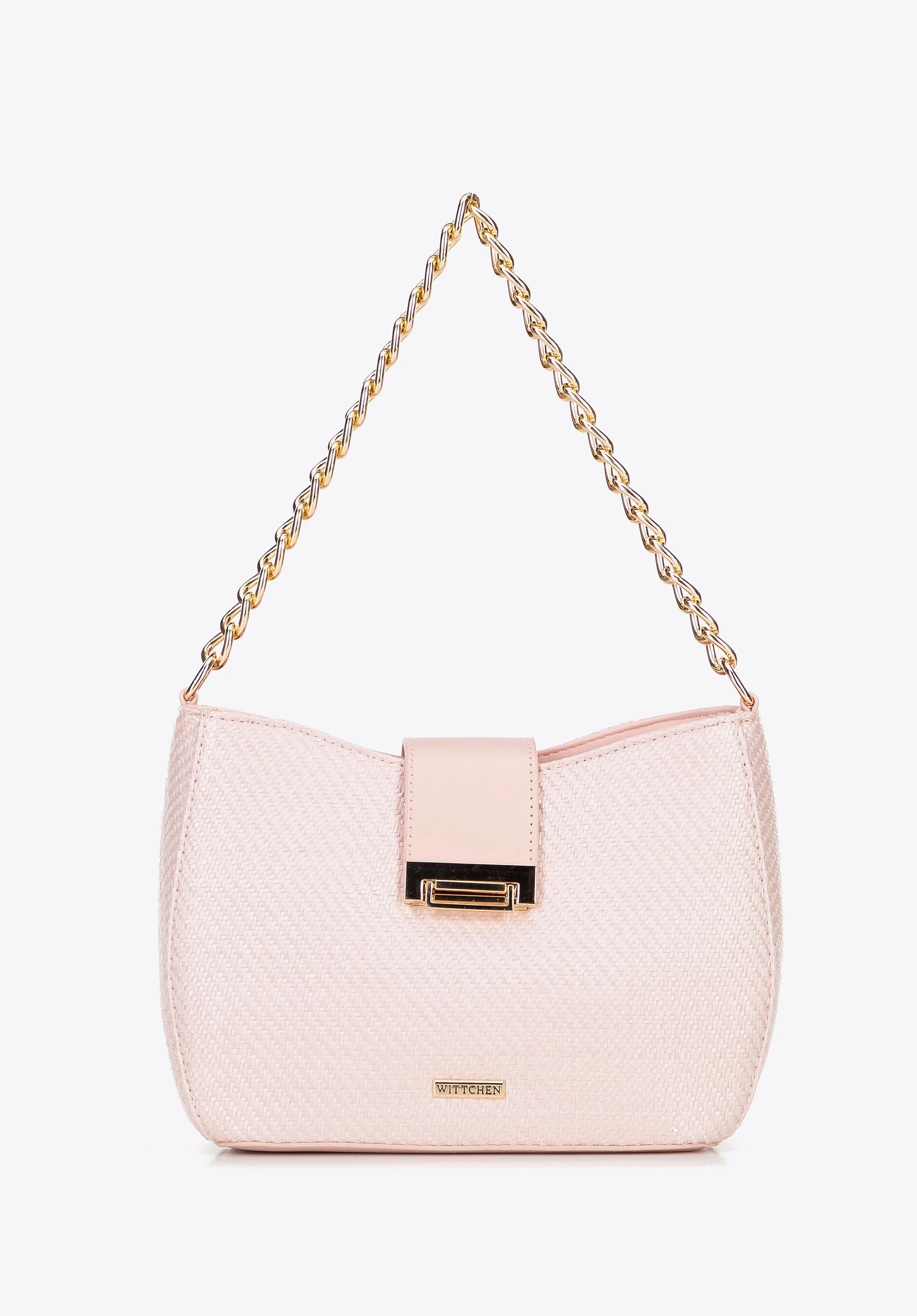 Damska torebka crossbody pleciona różowa