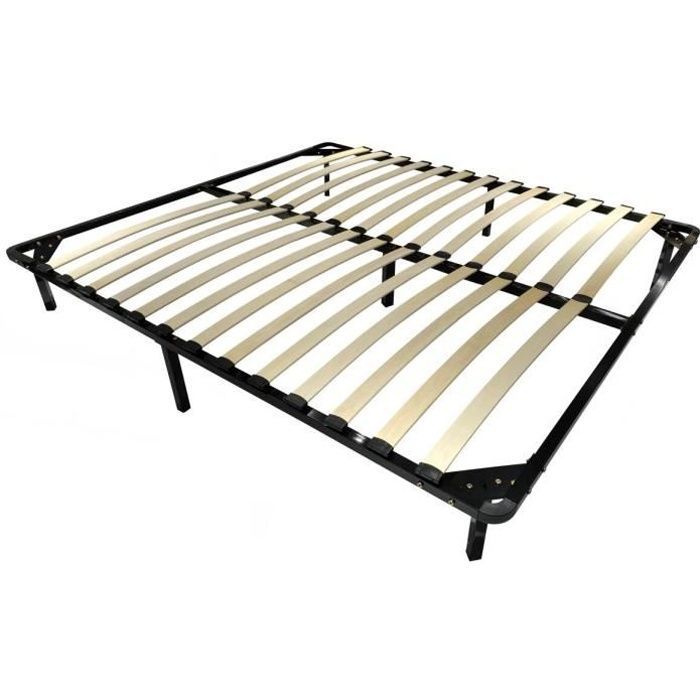 Base de cama de láminas IZTOSS CONFORTKIT 160x200 - Negra