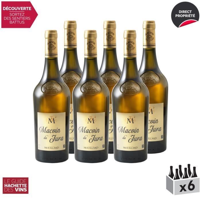 Macvin du Jura Blanc - Caja de 6 botellas de 75 cl - Domaine Jean-Luc Mouillard - Vino Jura Blanco AOC - Selección Guía de Vinos Hachette 2020 - Variedad de uva