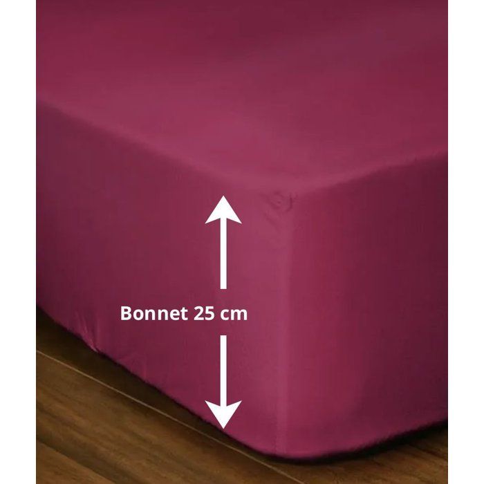 Fitted sheet - LOVELY HOME - LH71617 - 90x190+25 cm - Fuchsia