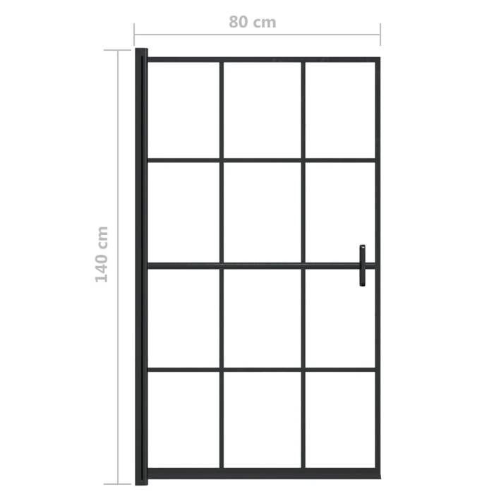 NUEVO* Mampara de ducha - UU - Cabina de ducha - ESG 80x140 cm Negro CHY850296