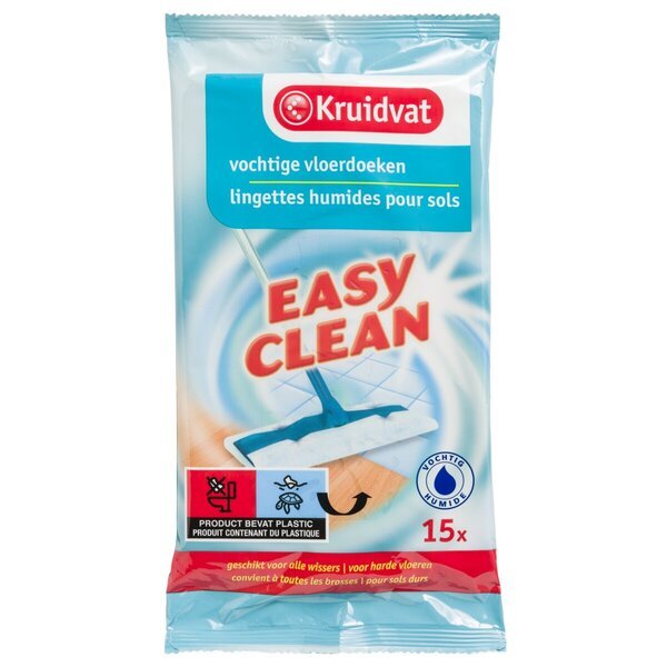 Kruidvat Easy Clean vlažne krpe za tla<br>15 kosov
