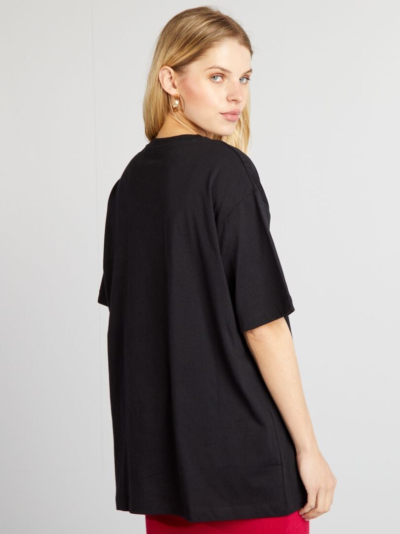 Camiseta básica oversized - preta