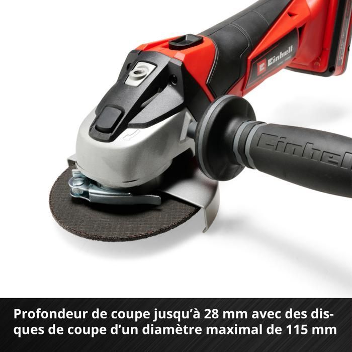 Einhell TE-AG 18 Li Solo PXC 115mm Cordless Angle Grinder (18V, 8500 rpm) Supplied without battery or charger