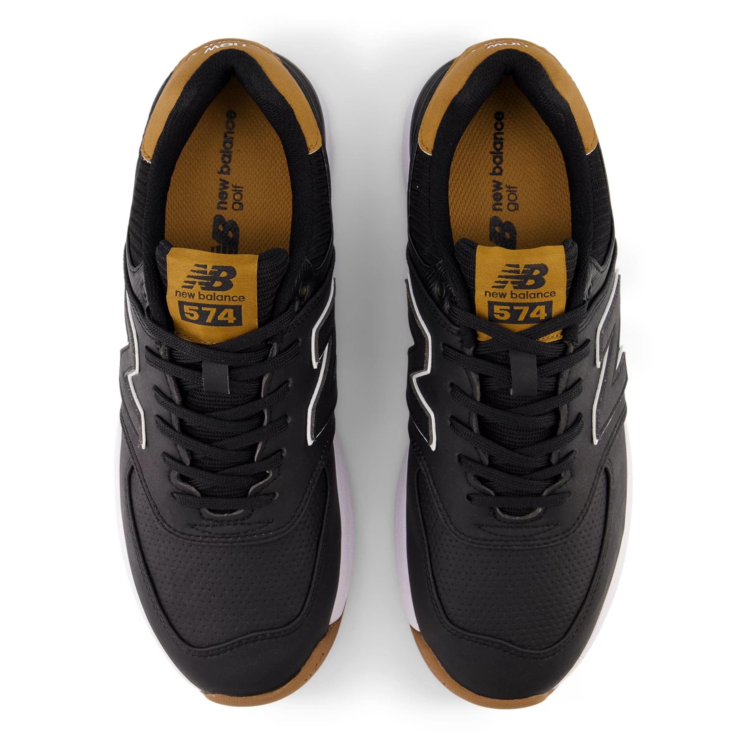 574 Greens v2 Golf Shoes Black with Gum