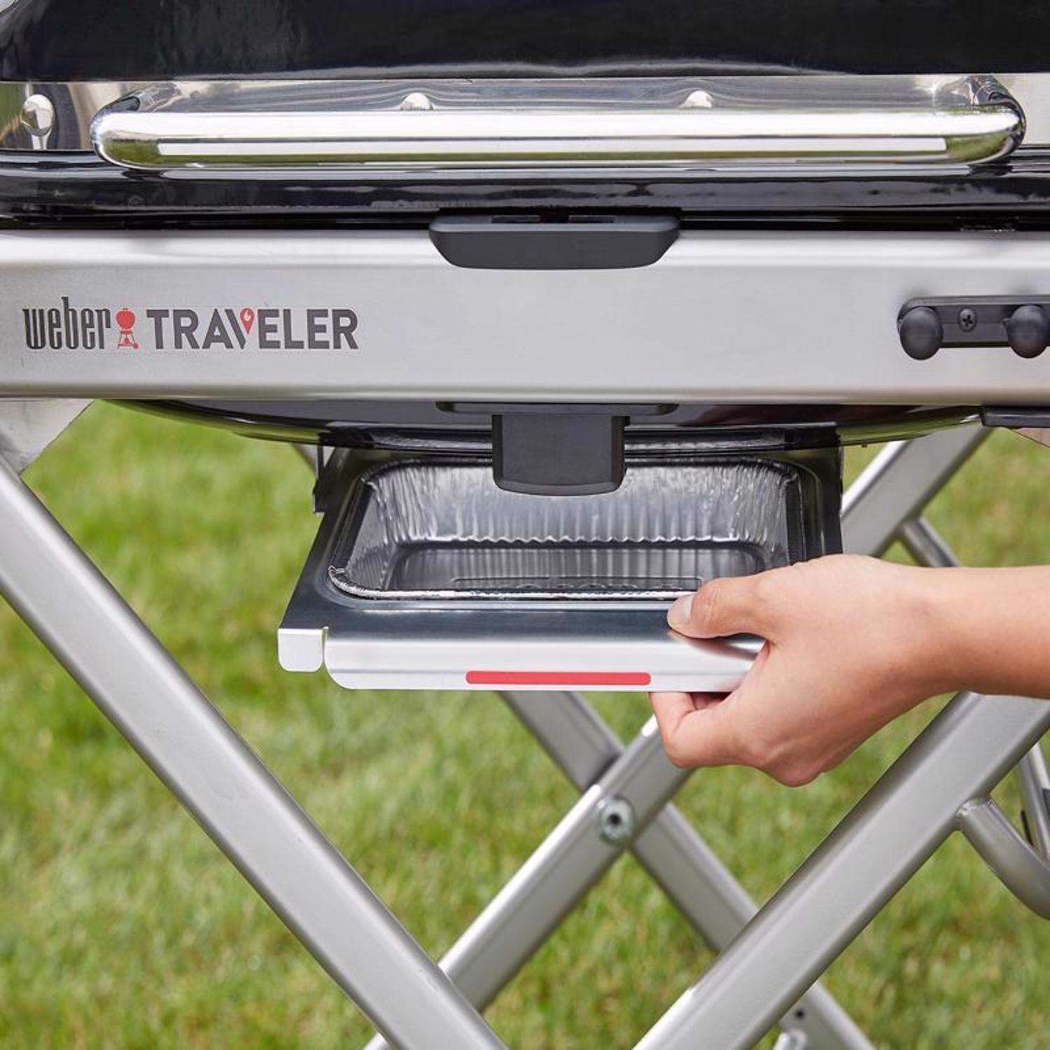 Grătar portabil Weber Traveler cu 1 arzător, propan lichid, negru