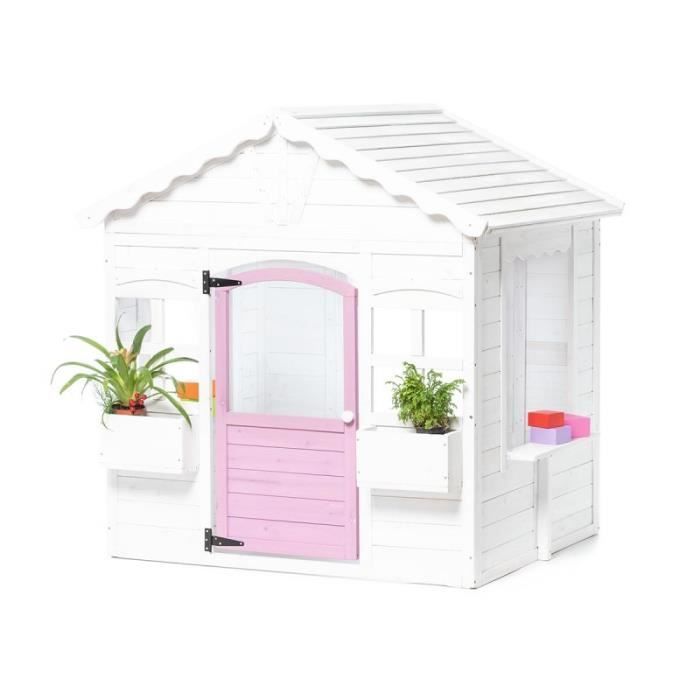 Casita de juegos de madera blanca de princesa para niños - Juegos y juguetes de exterior para niños