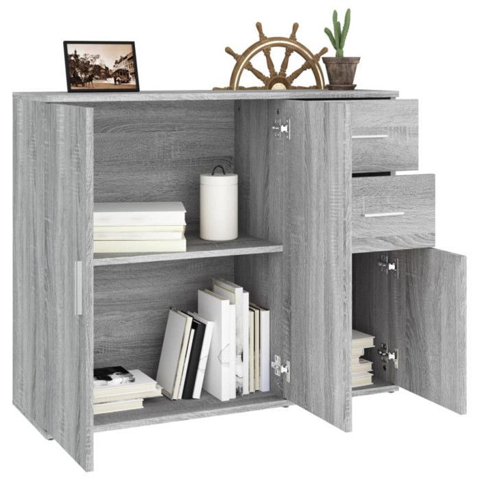 vidaXL Sonoma Grey Buffet 91x29,5x75 cm Samengesteld hout 823275