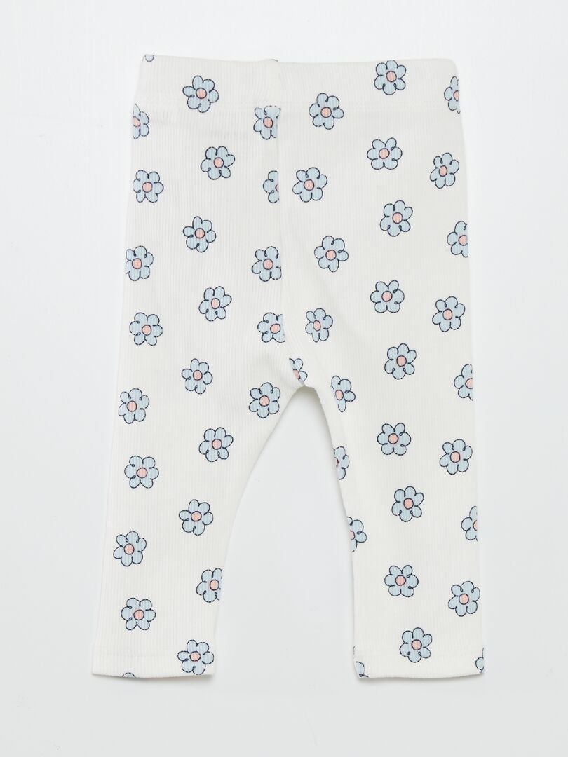 Calça legging comprida estampada - BRANCA