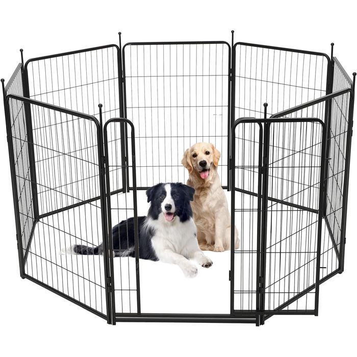 Enclos pour chien-Parc pour animaux de compagnie - Métal - 68,6 x 101,6 cm - Noir
