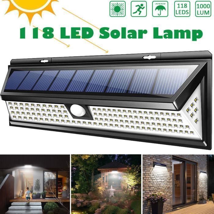 Solar Garden Light with 118 LEDs - Motion Sensor - 3 Modes - Black
