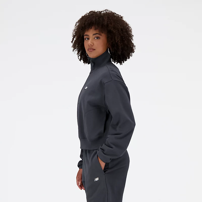 Sudadera Femme Athletics Remastered French Terry con cremallera de 1/4 - NEGRO