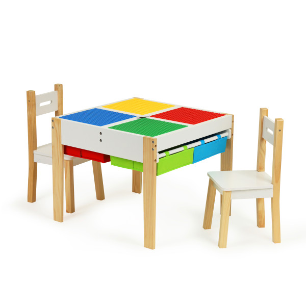 Drewniane meble dla dzieci zestaw stół  2 krzesła ECOTOYS