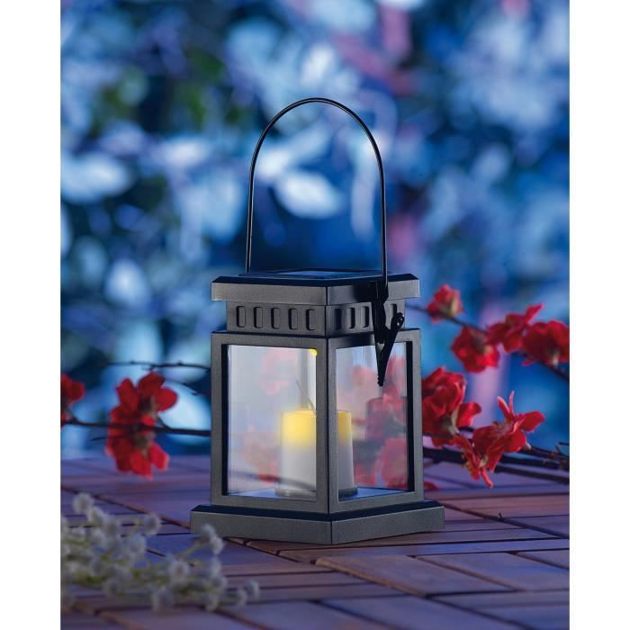 Linterna - LUNARTEC - Diseño asiático - Solar - LED - Impermeable para exteriores