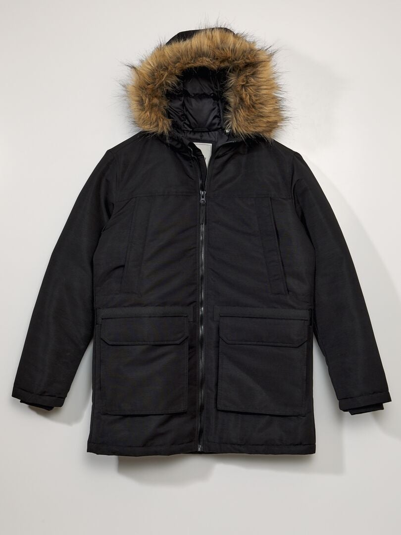 Parka com capuz - Preta