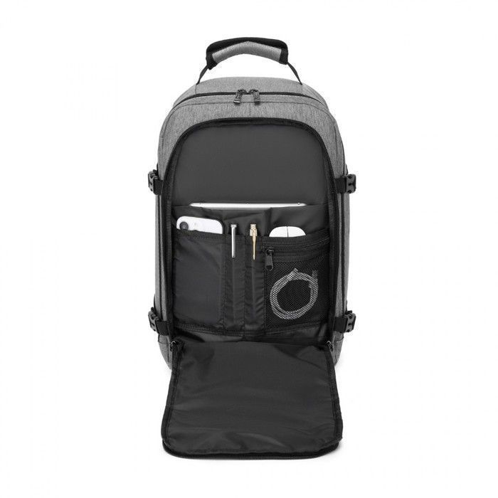 Mochila Kono de 40x30x20cm, compatible con Ryanair, 24L, para equipaje de mano debajo del asiento en avión, para hombres y mujeres, color gris.