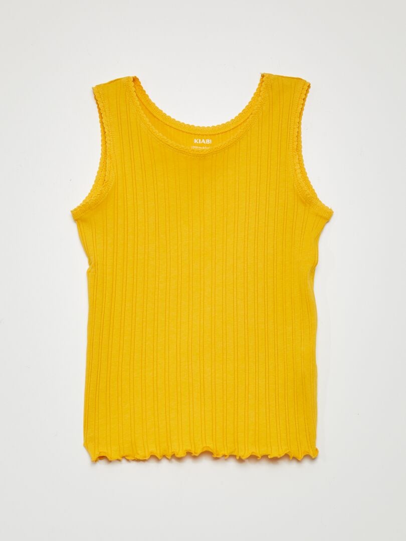 Camiseta sin mangas acanalada - AMARILLA