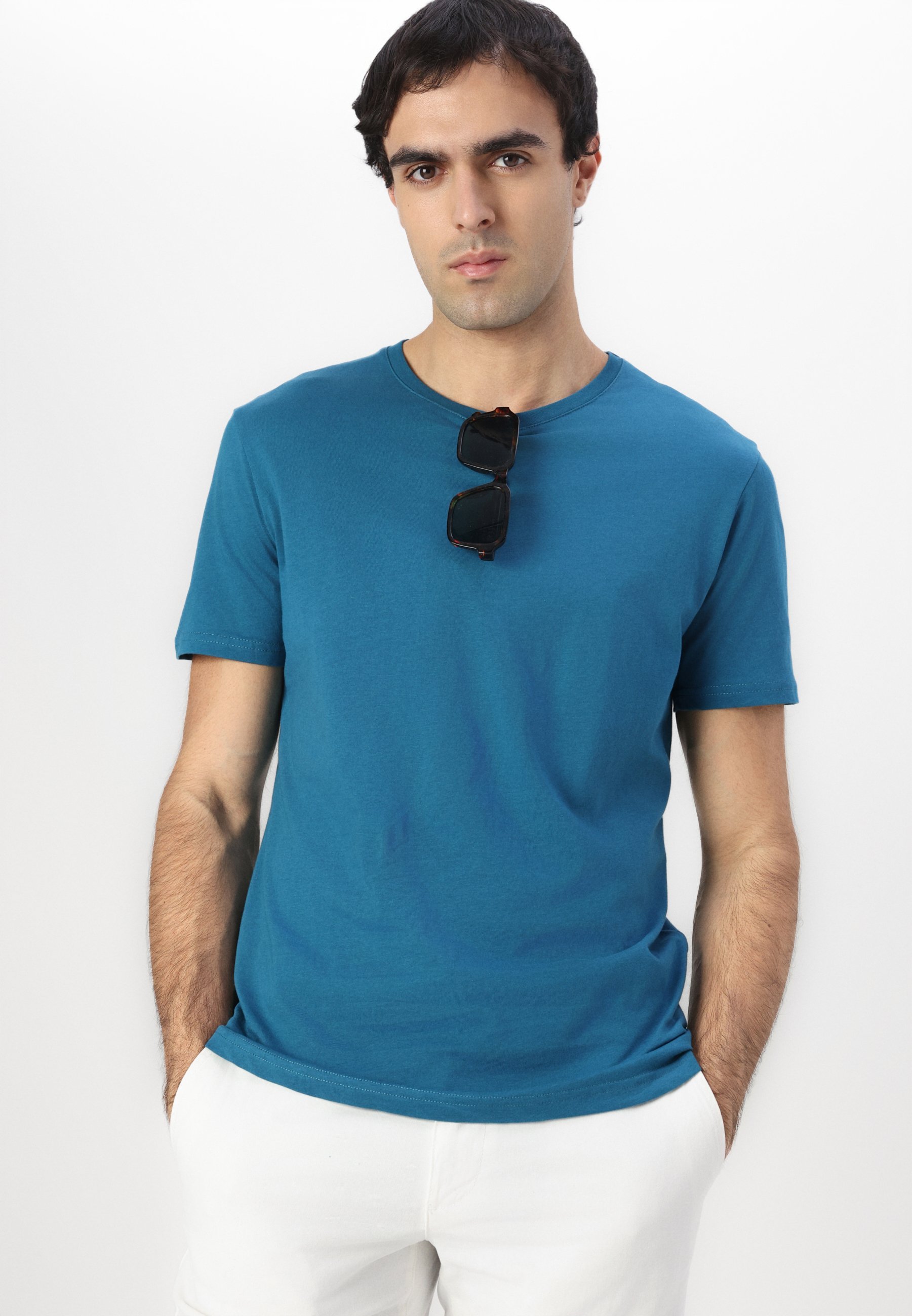 Pier One 7-pack - Basic T-shirt - rood/zilver/koningsblauw