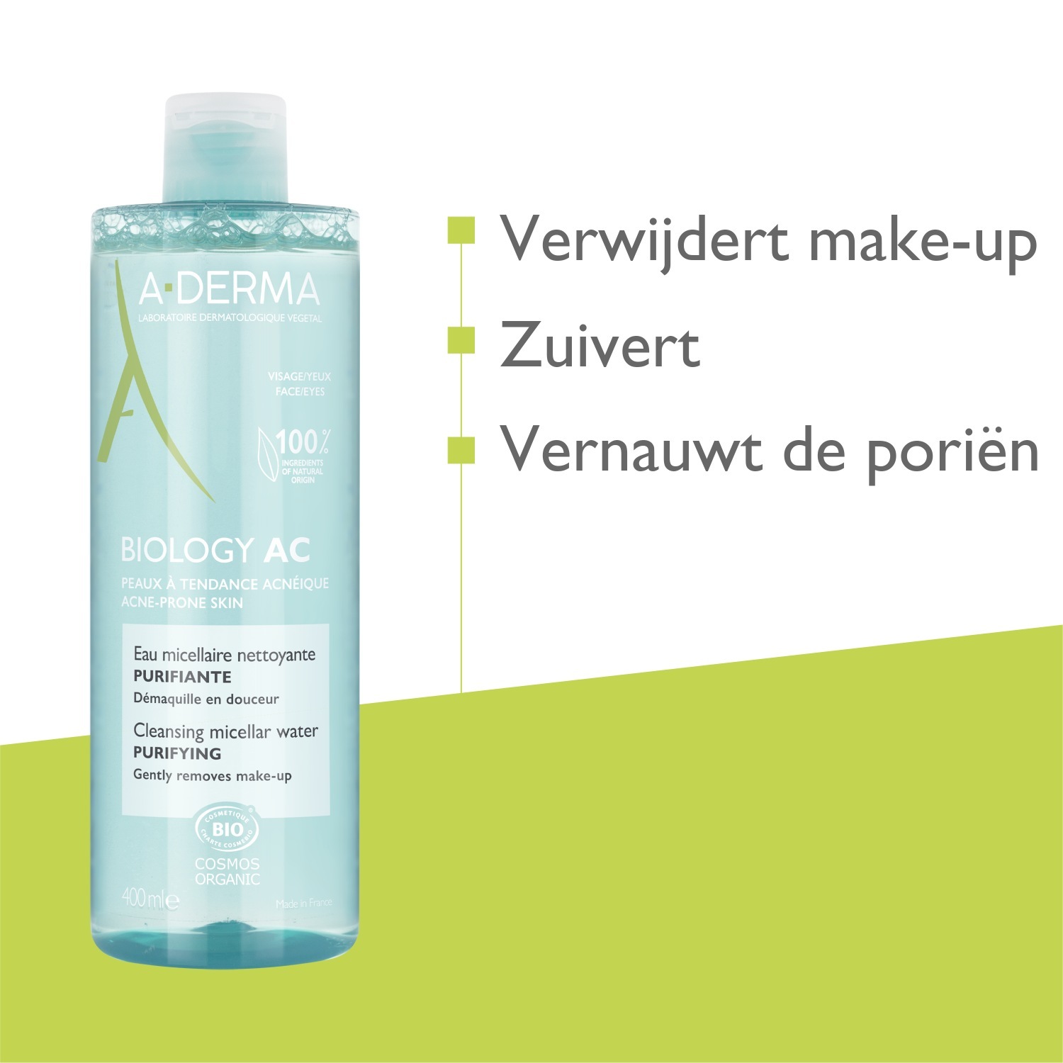 A-DERMA Mizellenwasser Biology AC Čisteća mizellenwasser - 400 ml