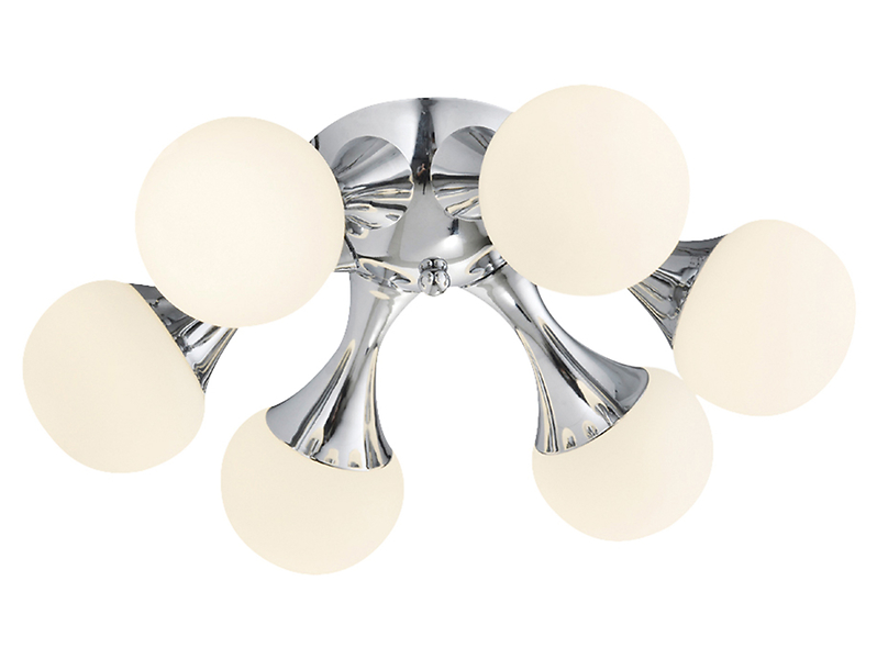Lampa sufitowa Atomic LED 6-punktowa srebrna